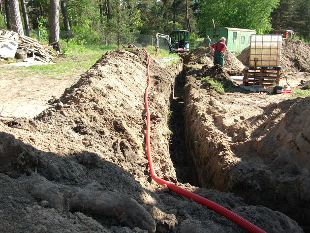 Cable trench excavation.